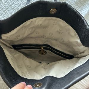 Tory Burch Black Leather Amanda Foldover Crossbody.